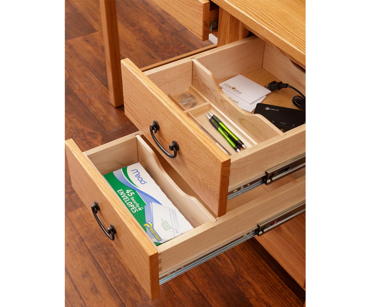 Eshton Single Pedestal Desk with Hutch - Image 5