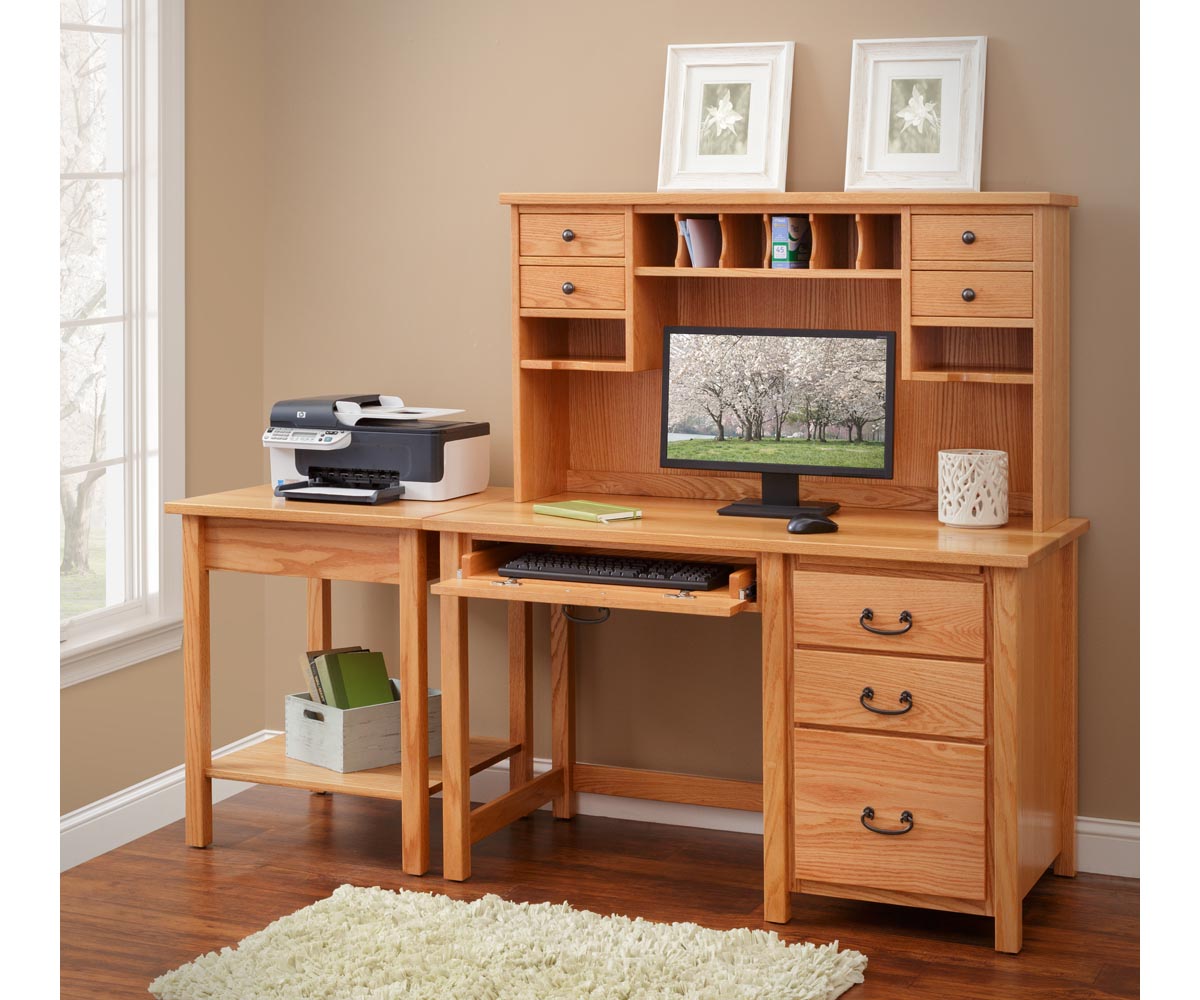Eshton Single Pedestal Desk with Hutch - Image 2