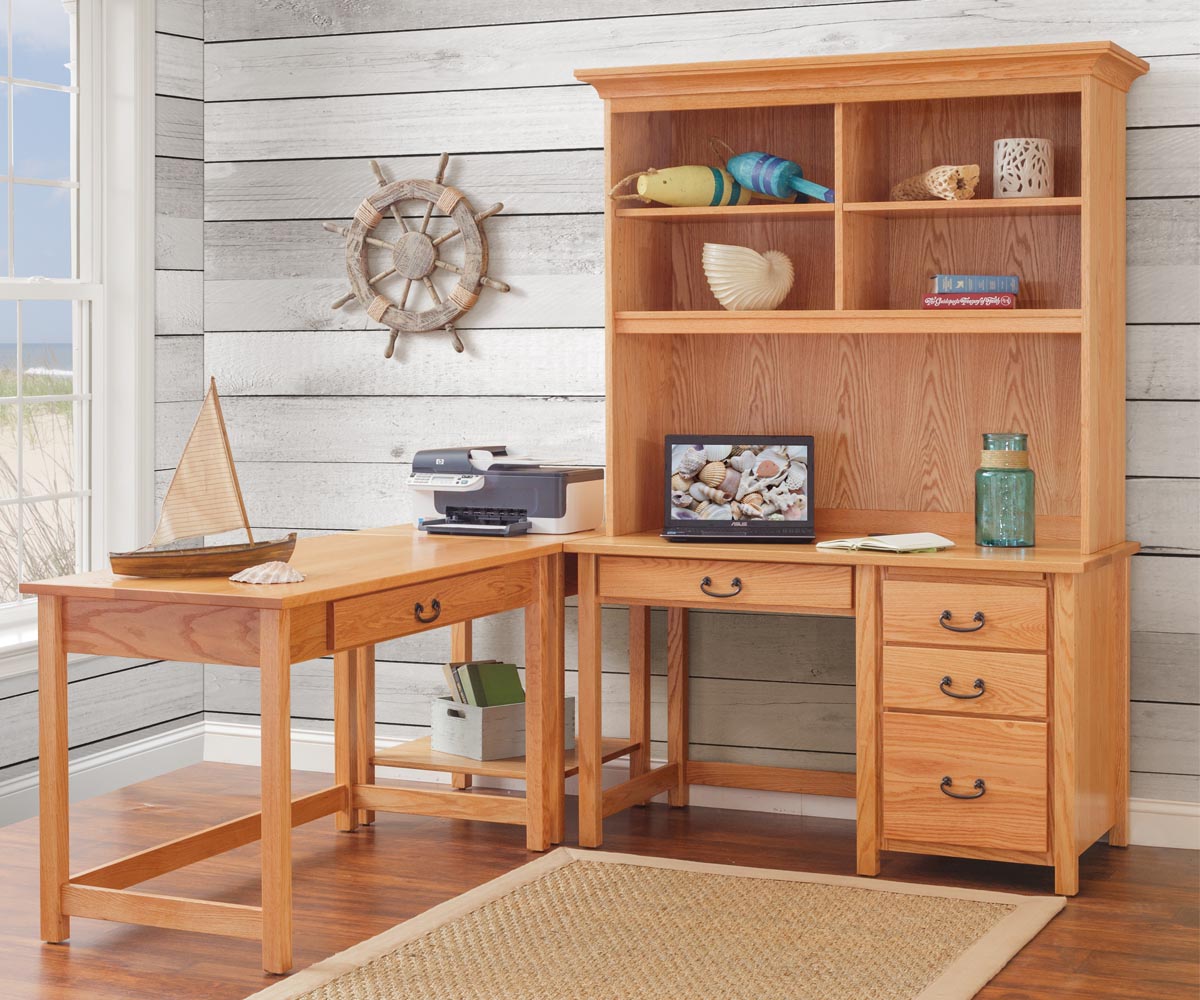 Eshton Single Pedestal Desk and Hutch - Image 5