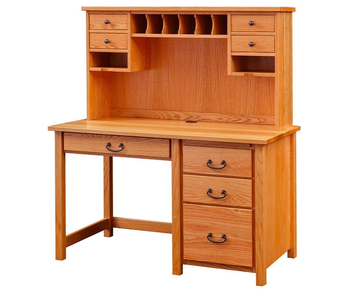 Eshton Single Pedestal Desk with Hutch